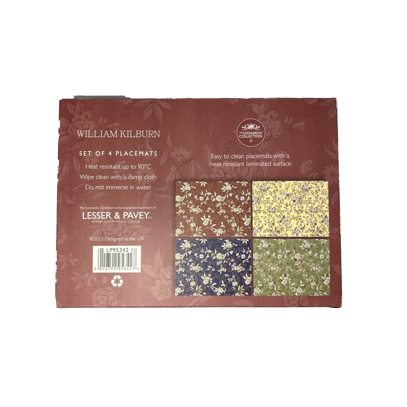 Lesser & Pavey 4pcs William Morris Kilburn Cork Back Placemats