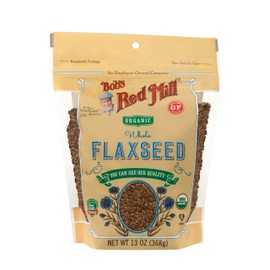 Bob's Red Mill Organic Whole Flaxseeds - 13 oz (Pack of 1), Gluten Free, Raw, Non GMO, Sproutable, Keto Friendly, Paleo