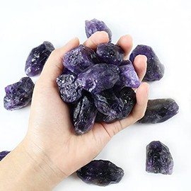 Nvzi Nvzi Rough Crystals and Healing Stones, Bulk Crystals, Rocks for Tumbling, Raw Quartz Stone Bulk, Amathesis Crystal, Calcite Crystal for Decoration, Wicca, Chakra (460G) (Amethyst)