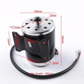 Unite 500W 24V Brushed Electric Motor For Tricycle E-Bike Quad Buggy Go Kart ATV