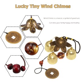 Hooshing Lucky Small Wind Chimes Metal Garden Bells Feng Shui Windchimes for Best Wishes Home Outdoor Garden Patio Hanging Decor Gift for Mother