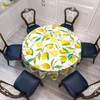 VVA Round Lemon Tablecloth Waterproof Washable Wipeable Resistant Polyester Lemon