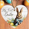 My First Easter Wooden Heart Plaque | Boy Rabbit Design