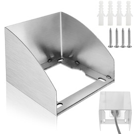 LPZMPZ Socket Rain Cover 9.3 x 9 cm Outdoor Socket Protection Outdoor Splash Protection Socket Outdoor Waterproof Stainless Steel for Outdoor Socket Indoor Garden Kitchen
