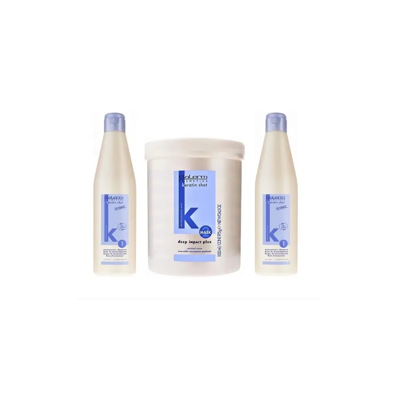 Keratin Shot Anti-frizz Shampoo 500ml + Tarro 1kg Salerm