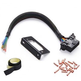 OBD2 Port, bbfly-A78 OBDII J1962 Female Connector Open Pigtail Cable Bracket 1FT/30CM