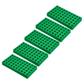 PATIKIL Vial Rack for 2ml Autosampler Vials, 5 Pack Vial Tray Holder 50-Well Stackable Test Tube Rack Vial Holder for Microcentrifuge Tubes, Green