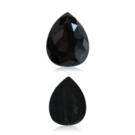 0.72 Cts of 6.73x5.27x2.39 mm AA Pear Rose Cut (1 pc) Loose Treated Fancy Black Diamond (DIAMOND APPRAISAL INCLUDED)