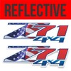 Z71 4x4 OFF ROAD American Flag Truck Decal Set of 2 Reflective Stickers