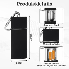 Pocket Ashtray Odour-Proof, Pocket Ashtray, Ashtray for On the Go (Matte Black)