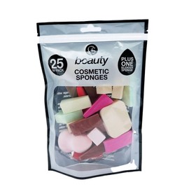 CS BEAUTY COSMETIC SPONGES 25PK - Synthetic - White - Round - Makeup Application & Blending