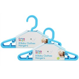 Baby Coat Hangers Small Clothes Hangers First Steps Pack of 16 Blue