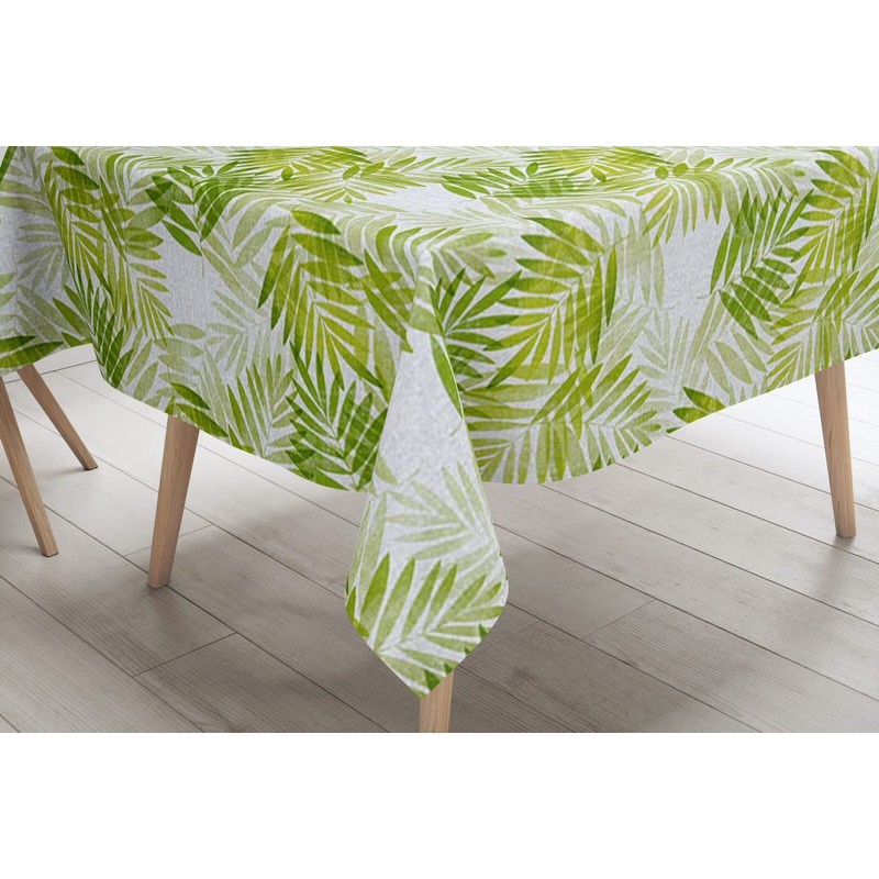 Karina Home Exotic Palm Leaves Green Wipe Clean Tablecloth Vinyl