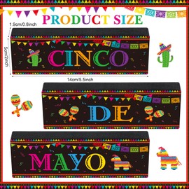 Faccito 3 Pcs Mexican Fiesta Party Decorations Wooden Cinco De Mayo Centerpieces Sombrero Llama Maracas Table Signs Wood Taco Parties Tiered Tray Decor for Fiesta Taco Bar Mexican Decor