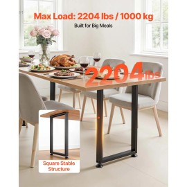 29.1\" H X 17.7\" W Heavy Duty Home Furniture Legs Square Steel Modular Design Easy Assembly 2204 Lbs Max Load 2204 Lbs Max LoadTable Leg Type: Square, size: Size 28x17.7 inch