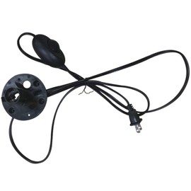 Himalayan Glow C01-2-2PK Himalayan Salt Lamp Cord Replacement with Dimmer Switch (2-Pack) and E12 Halogen Bulbs(4-Pack), 6 Feet Long with Base Assembly, Black