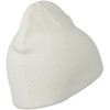 MG 8 Inch Knitted Short Beanie - White OSFM