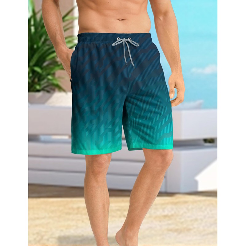 APTRO Men's Swimming Trunks, Long Swimming Shorts, Quick-Drying Board Shorts,