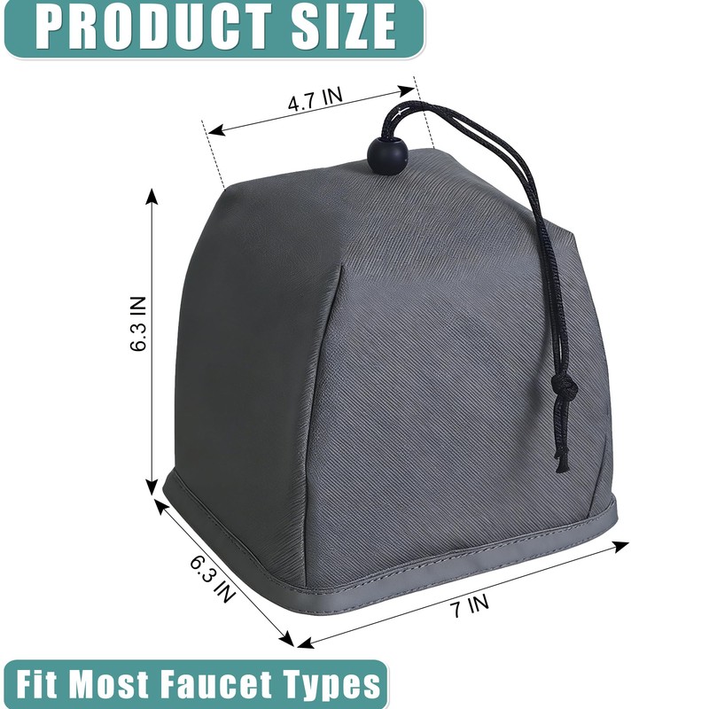 2 Pack Foldable Outdoor Faucet Covers, 6.3”H x 7”W Reusable