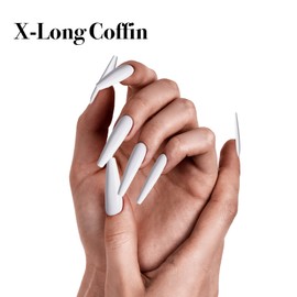 GoldFinger Press On Nails Full Cover Nails Glue On Nails Manicure X-Long Fake Nails with Glue (Sweety)