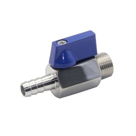 Beduan Stainless Steel 3/8" Hose Barb to 1/4 NPT Male Mini Shut Off Ball Valve for Air Gas Fuel Water Home Brew Kettle(Pack of 1)