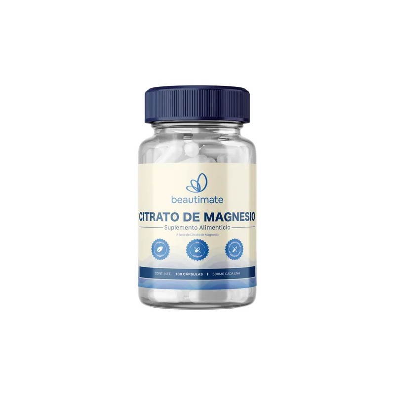Citrato De Magnesio Pack 200 Caps 500mg 100 Vegano Y