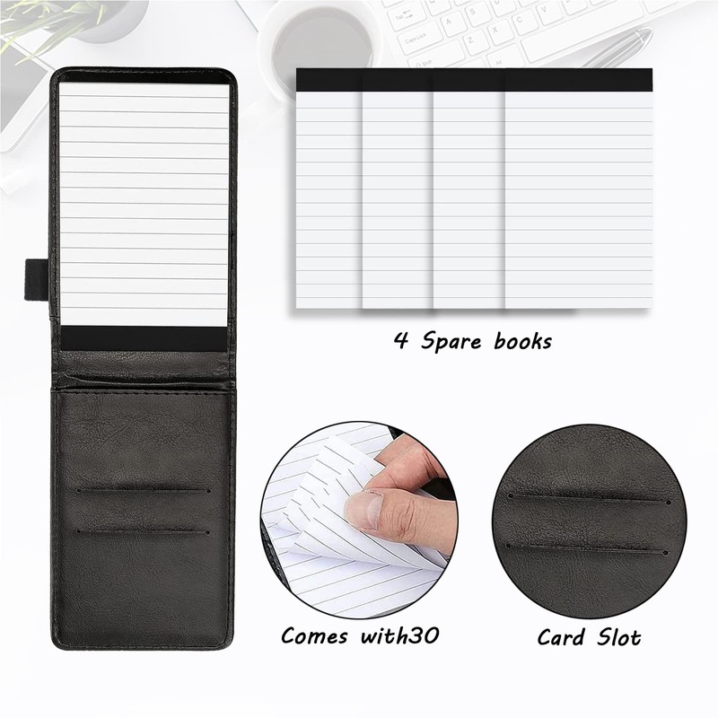 QXXQ Mini Notepad A7 Set, Small Notebook A7, PU Leather