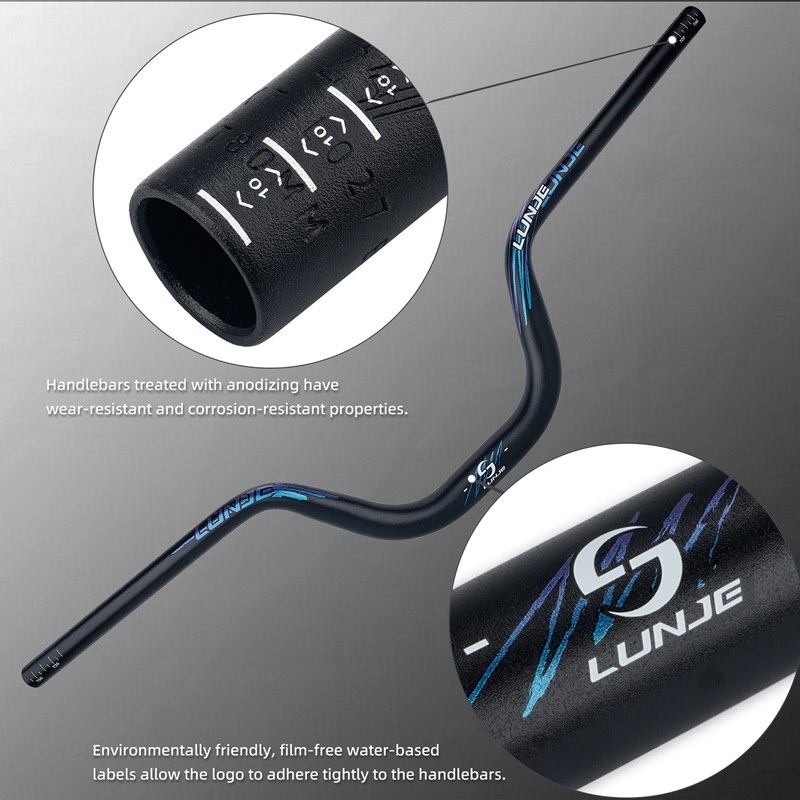 Mountain Bike Handlebar, 31.8mm, 35/50/70/90/120mm Rise Options, 780mm Cutable Width,
