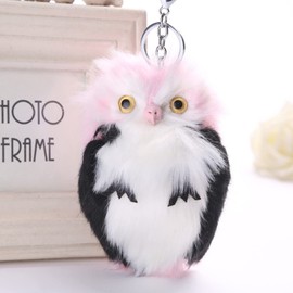 HXINFU Cute 6 inches Owl Plush Keychains Fluffy Stuffed Animal Keychain For Women Car Bag Charm