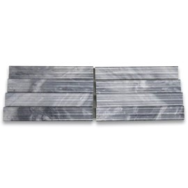 Stone Center Online K13P Bardiglio Gray Dark Grey Marble 2x12 Chair Rail Trim Molding Polished