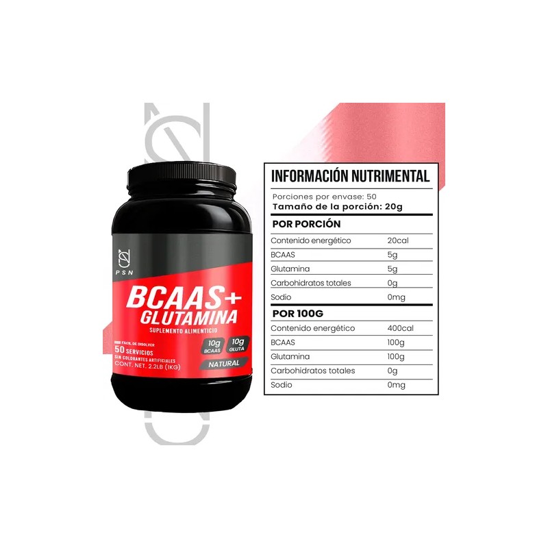 Aminoácidos Bcaas + Glutamina Psn 1kg Varios Sabores