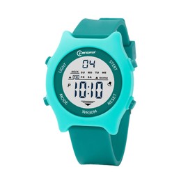 Mamiddle Children's Watch Girls 30 m Waterproof Children's Watch Boy with Alarm, Chiem, Stopwatch, Calendar, Backlight for 3-15 Years, Green, Childrens