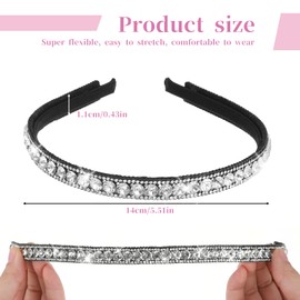 salbsever Rhinestone Headband Glitter Crystal Headbands Diamond Hair Band Diamond Headband Hair Accessories for Bridal Holiday Women's Gifts