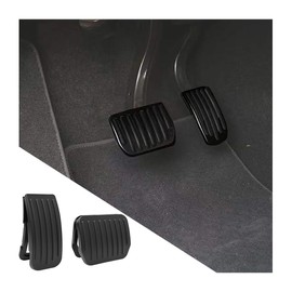 CGEAMDY 2 pcs Universal Auto Aluminum Pedal Covers, Durable Non-Slip Foot Pedals Pads, Brake Accelerator Pedal Covers Aluminum Car Accessories Suitable for Foot Pedal Pad Replacement(Black)