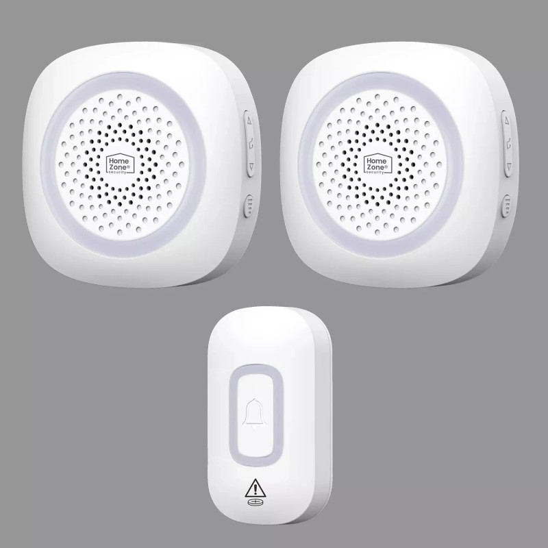 Home Zone 2 BATTERY OPERATED WIRELESS DOORBELL 60 Sound Options