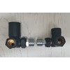 Team Controls Matt Black Corner Towel Rail Radiator Rad Valves