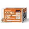 600Pack Disposable Plastic Knives Bulk White Heavy Duty Silverware -