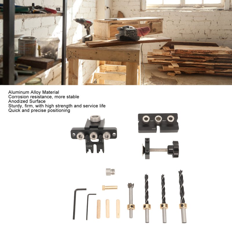 Dowel Jig Quick Precise Positioning Hole Drill Locator Aluminum Alloy