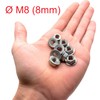 Nuts made of stainless steel with serrated edge M8, nuts