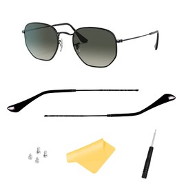 Replacement Temple Arm,Temple Tips for RB3548N Sunglasses,with 4 Screws,1 Screwdriver (Black)