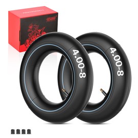 RUTU 4.80/4.00-8" High Performance Replacement Tubes - Bicycle Inner Tube Parts for Mini Bikes, Gokarts, Lawn Mowers, Sack Trucks, Wheelbarrows, Straight Copper Valve, High Air Retention, Thick Side