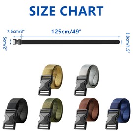 LJSQ Quick Release Belt for Men,Mens Belt Nylon Web with Automatic Buckle,Ratchet Belt Men,No Holes Tactical Belt for Hiking Rigger Military Work(Green)