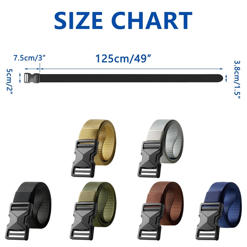 LJSQ Quick Release Belt for Men,Mens Belt Nylon Web with