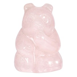 Nupuyai Rose Quartz Hand Carved Mini Crystal Stone Statue Animal Bear, Reiki Energy Healing Figurine Spiritual Ornament Good Luck Home Decor