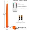 Stmarry Orange Flameless Taper Candles with Remote and Timer, 9.65