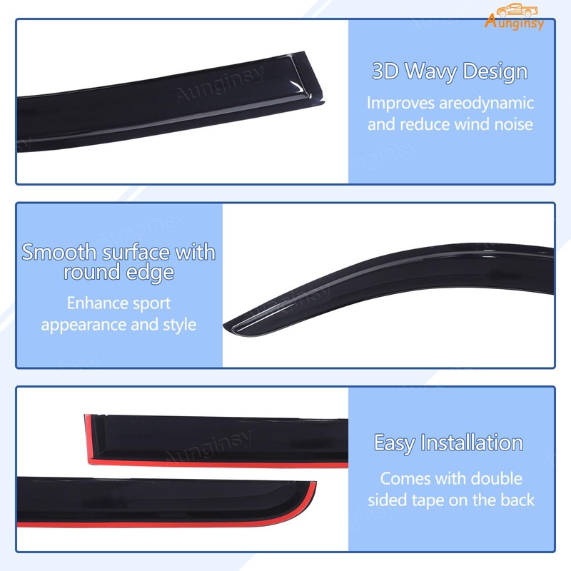 Aunginsy Side Window Rain Guards Visor Deflectors Compatible with Toyota