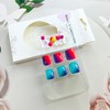 Rainbow Gradient Fake Toenails Colorful Ombre Press on Toenails Glossy