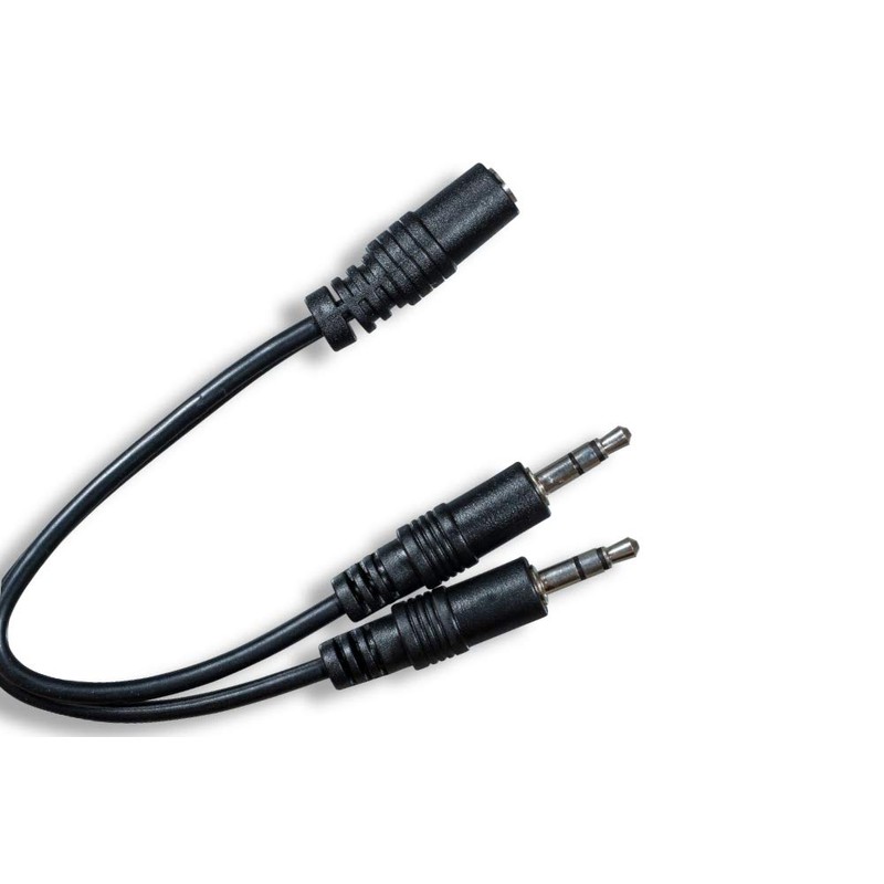 Cablelera 3.5mm Stereo F/M X2, 6ft Audio Cable, Black (ZCUUFMFM-06)