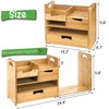 ZOOFOX Bamboo Desk Organizer with Adjustable File Holder, Mail Organizer