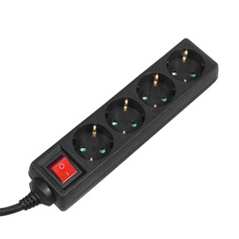 Maclean Maclean MCE196G 4-Fach Steckdosenleiste 3m mit Schalter Mehrfach Steckdosen Stecker Leiste Kinderschutz Schuko 3500W